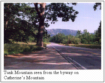 Text Box:  
Tunk Mountain seen from the byway on Catherine’s Mountain
